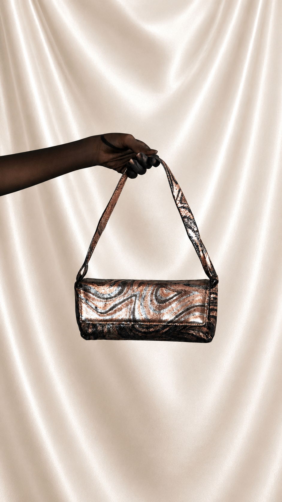 No. 26 Italian Vintage Metallic Swirl Y2K Shoulder Bag