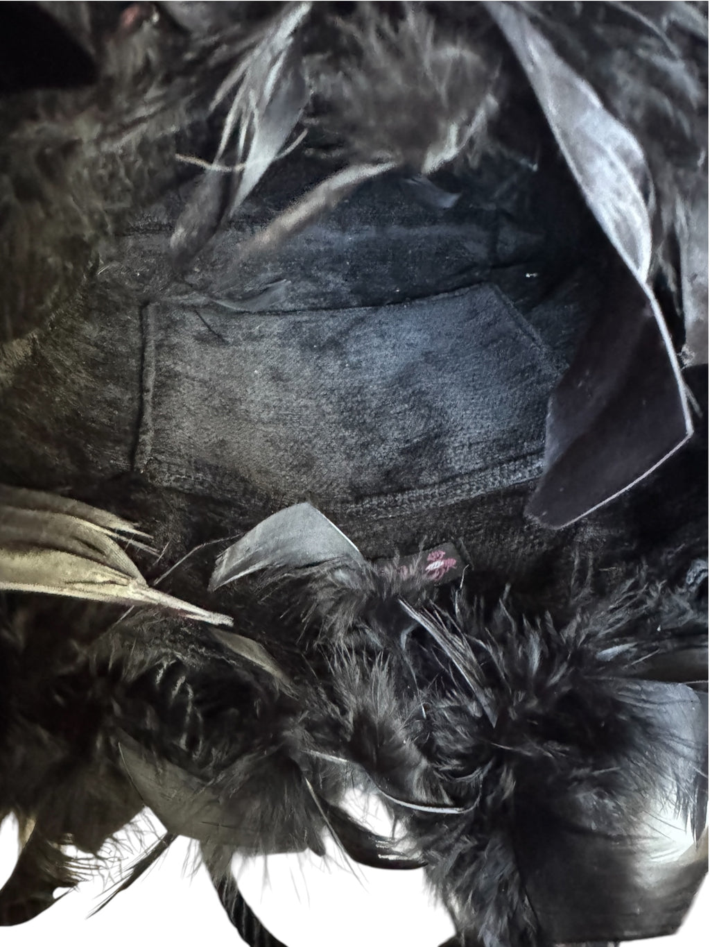 No. 23 Black Feather Monogram Shoulder Bag