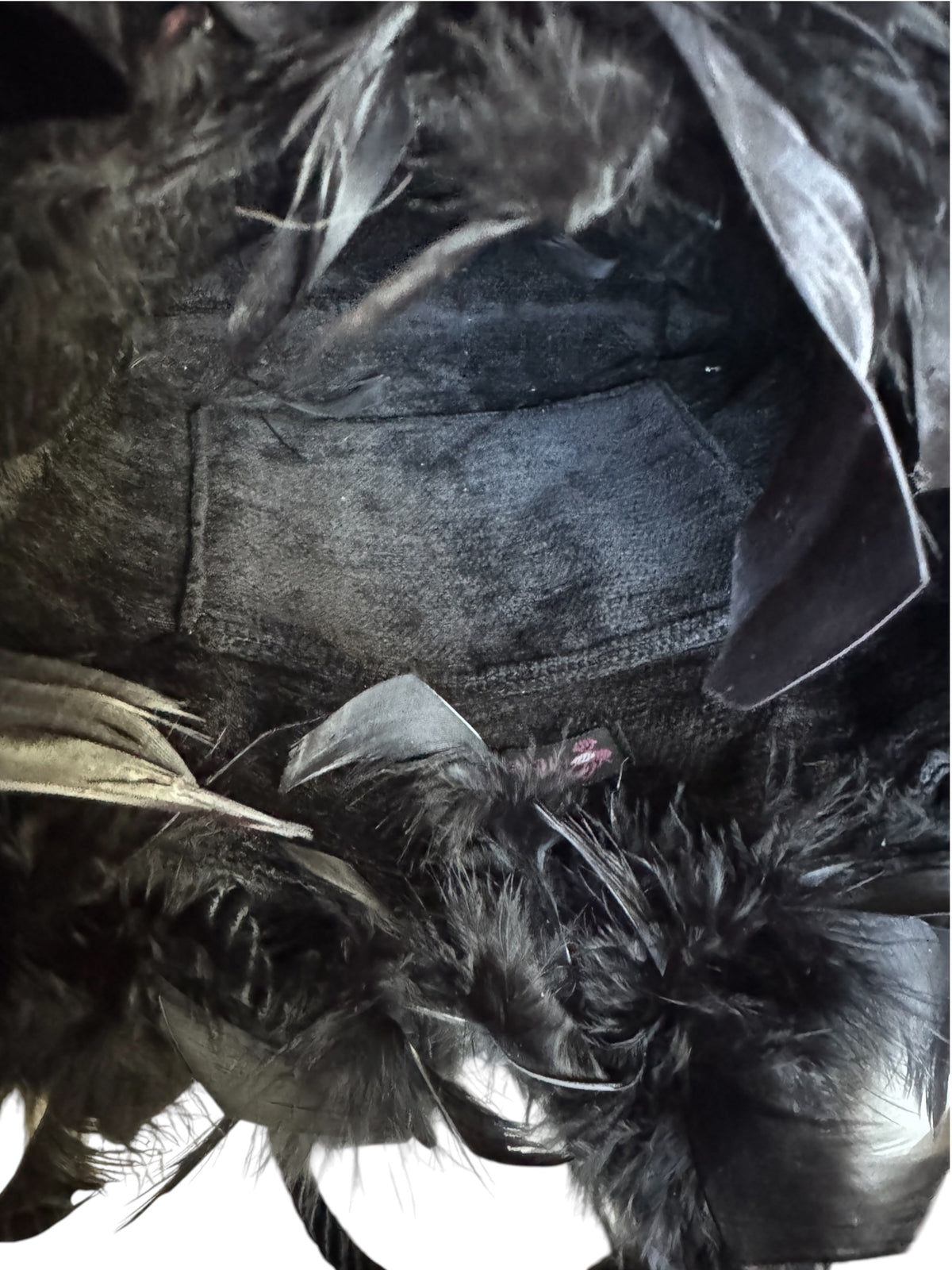 No. 23 Black Feather Monogram Shoulder Bag