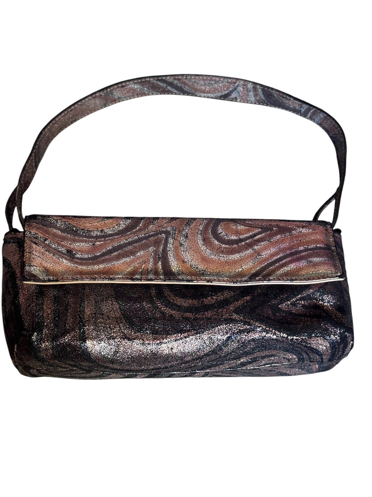 No. 26 Italian Vintage Metallic Swirl Y2K Shoulder Bag