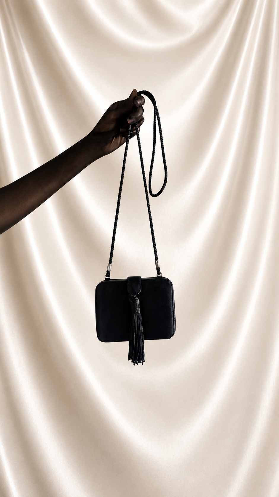 No. 30 Black Satin Tassel Mini
