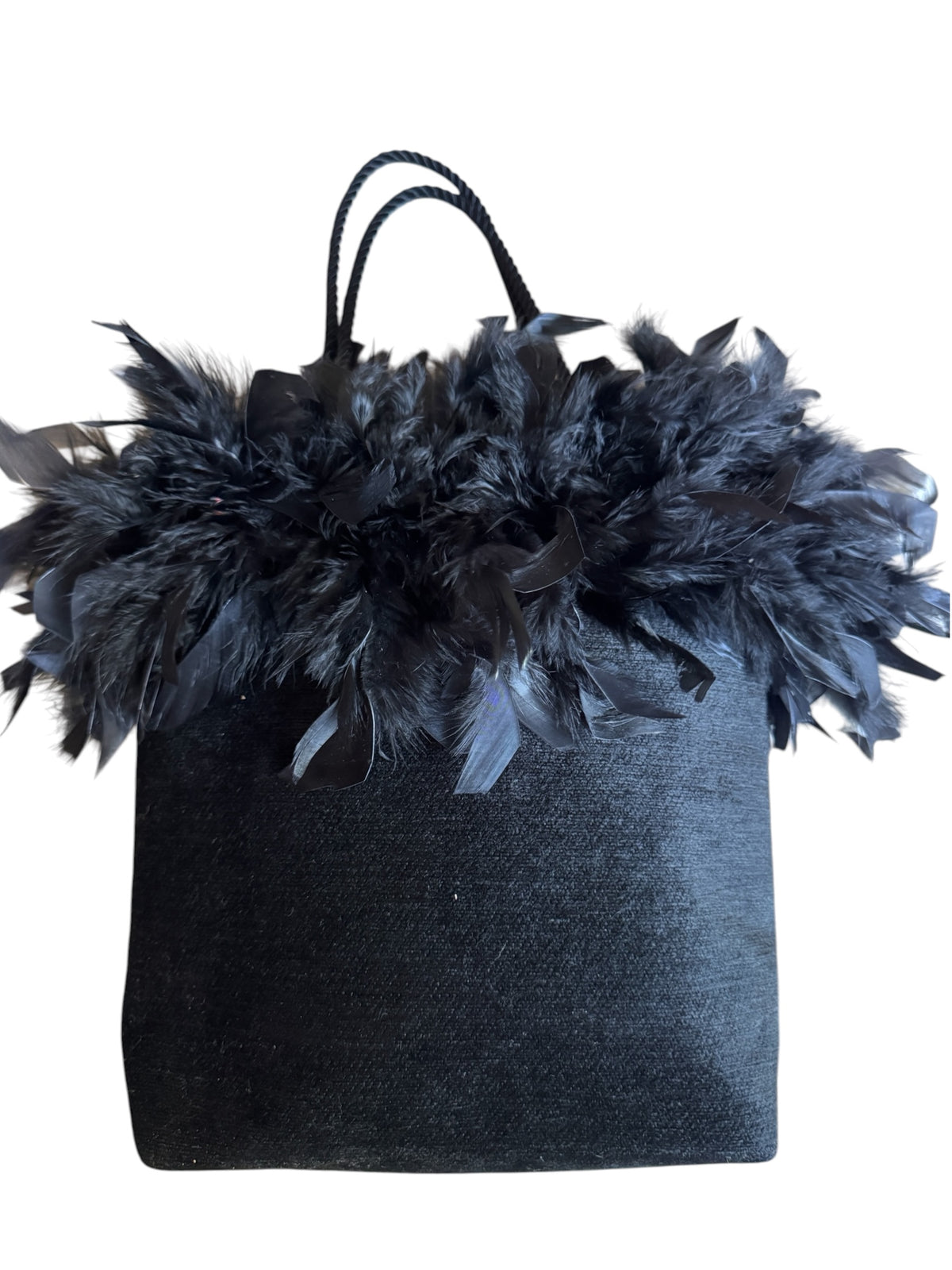 No. 23 Black Feather Monogram Shoulder Bag