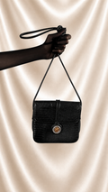 No. 27 Black Lizard-Embossed Crossbody Bag