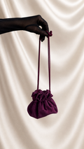 No. 16 Plum Velvet Drawstring Cocktail Bag
