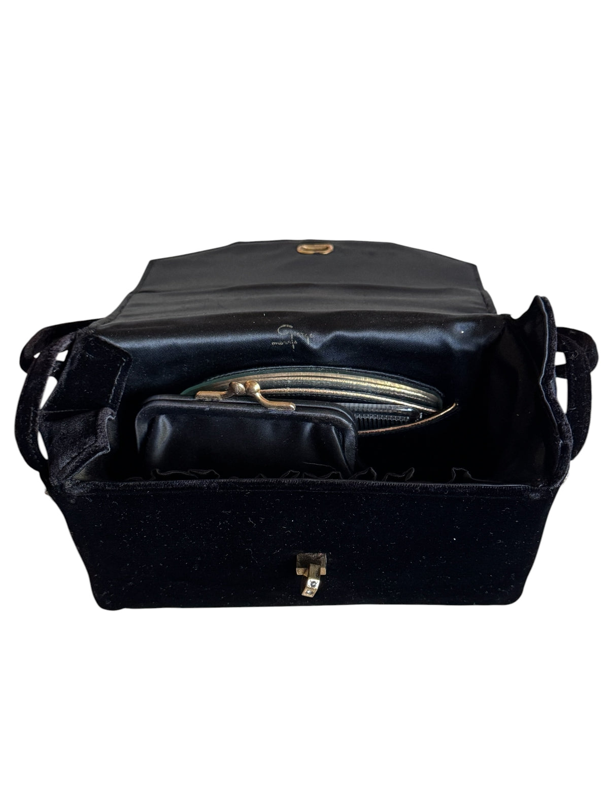 No. 35 Black Velvet Evening Bag + Vanity Set