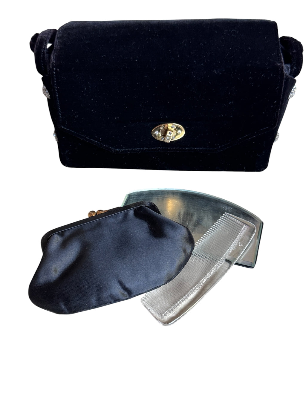 No. 35 Black Velvet Evening Bag + Vanity Set