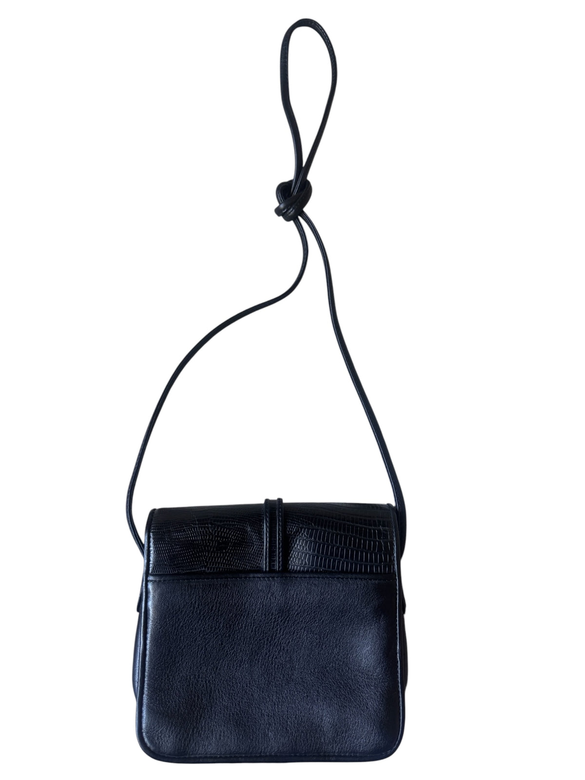 No. 27 Black Lizard-Embossed Crossbody Bag