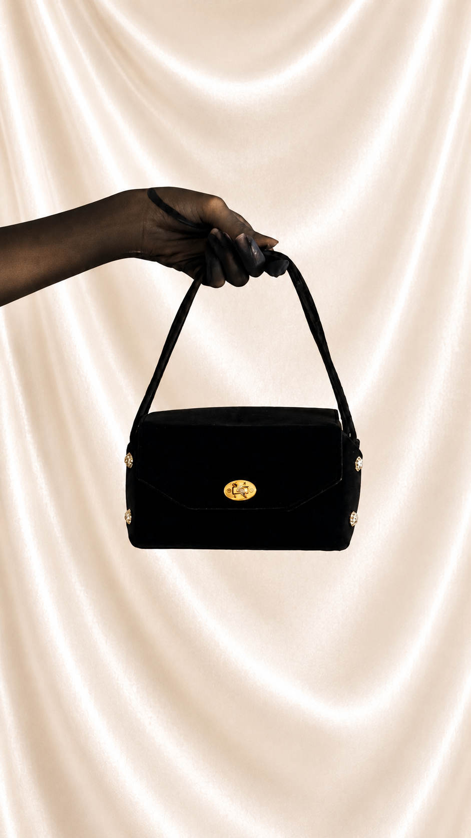 No. 35 Black Velvet Evening Bag + Vanity Set